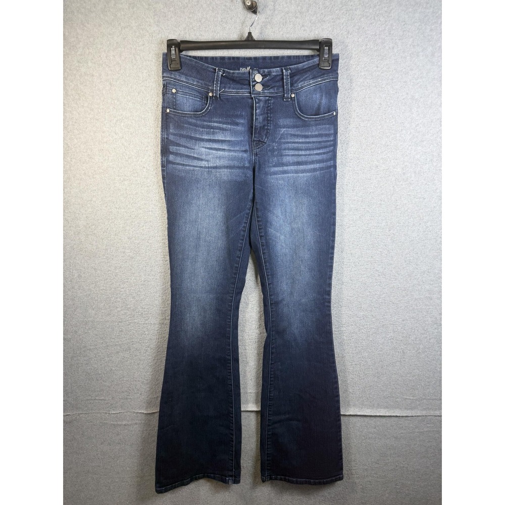 Everflex Jeans Womens 4 Long Blue Mid Rise Bootcut Stretch Denim Pants